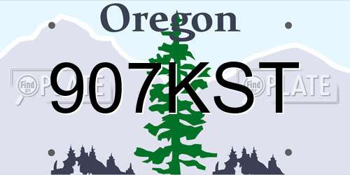 907KST Oregon License Plate