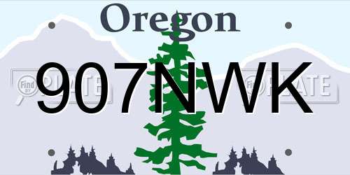 907NWK Oregon License Plate
