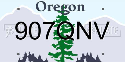 907QNV Oregon License Plate