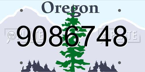9086748 Oregon License Plate