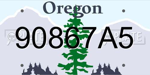 90867A5 Oregon License Plate