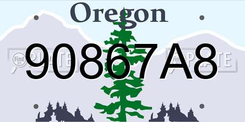 90867A8 Oregon License Plate