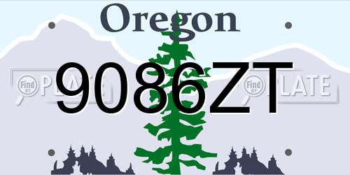 9086ZT Oregon License Plate