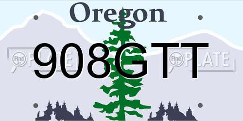 908GTT Oregon License Plate