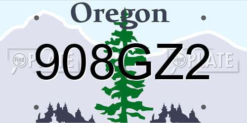 908GZ2 Oregon License Plate