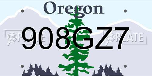 908GZ7 Oregon License Plate
