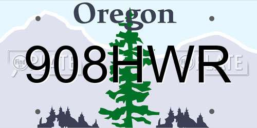 908HWR Oregon License Plate