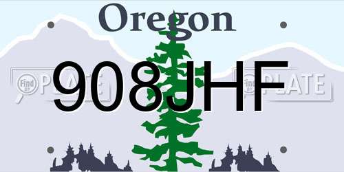 908JHF Oregon License Plate