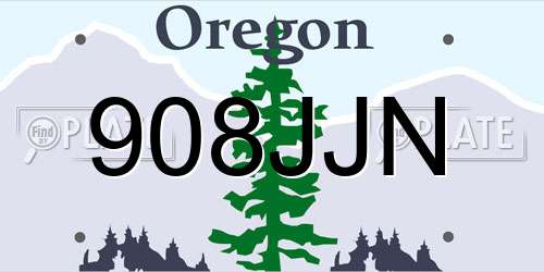 908JJN Oregon License Plate