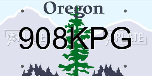 908KPG Oregon License Plate