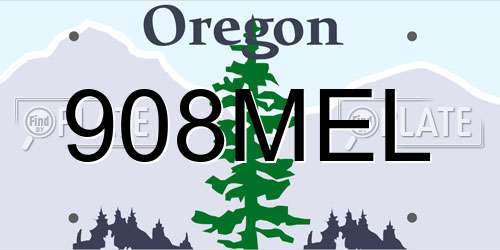 908MEL Oregon License Plate