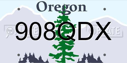 908QDX Oregon License Plate