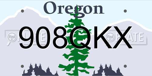 908QKX Oregon License Plate