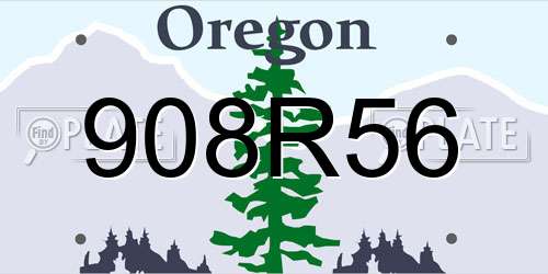 908R56 Oregon License Plate