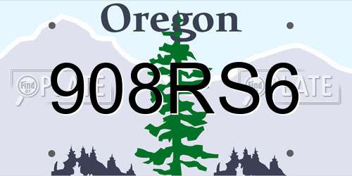 908RS6 Oregon License Plate