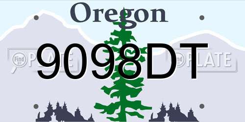 9098DT Oregon License Plate