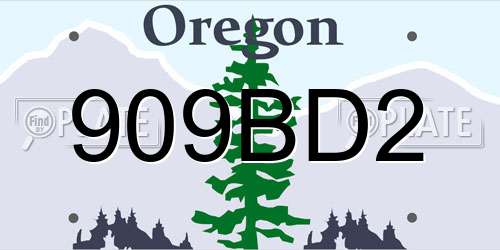 909BD2 Oregon License Plate