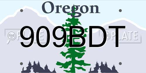 909BDT Oregon License Plate