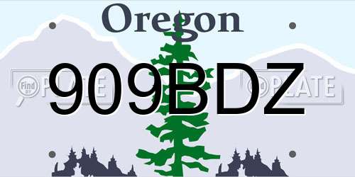 909BDZ Oregon License Plate