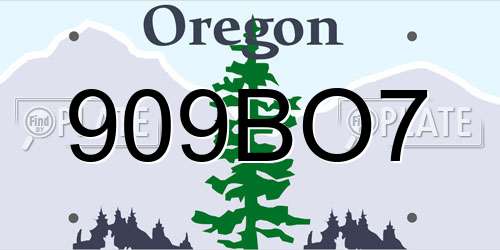 909BO7 Oregon License Plate