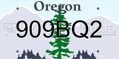 909BQ2 Oregon License Plate