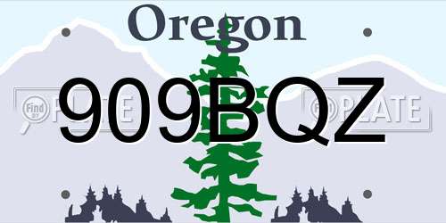 909BQZ Oregon License Plate