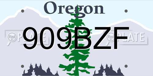 909BZF Oregon License Plate