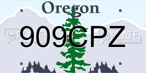 909CPZ Oregon License Plate