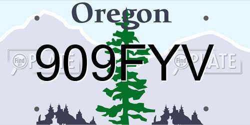 909FYV Oregon License Plate
