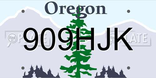909HJK Oregon License Plate