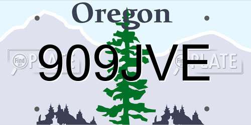 909JVE Oregon License Plate