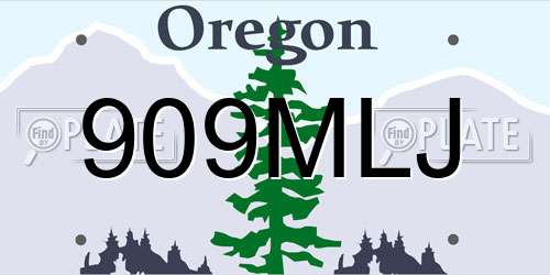 909MLJ Oregon License Plate