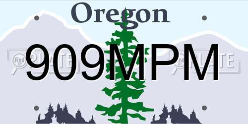 909MPM Oregon License Plate