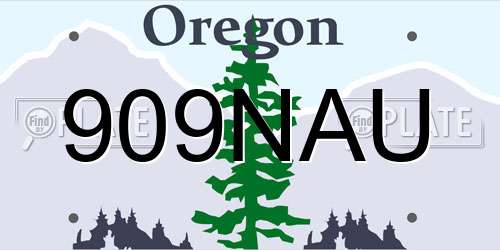 909NAU Oregon License Plate