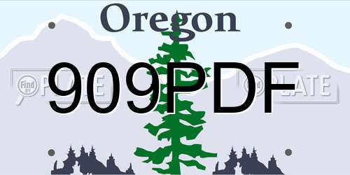 909PDF Oregon License Plate