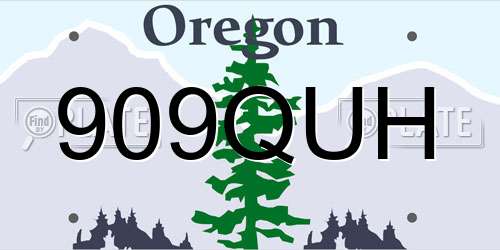 909QUH Oregon License Plate