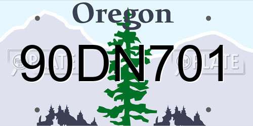 90DN701 Oregon License Plate