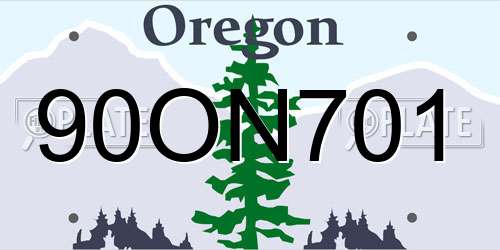 90ON701 Oregon License Plate