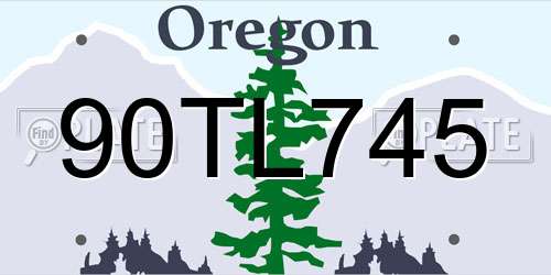 90TL745 Oregon License Plate