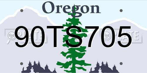 90TS705 Oregon License Plate