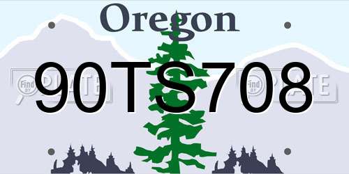 90TS708 Oregon License Plate