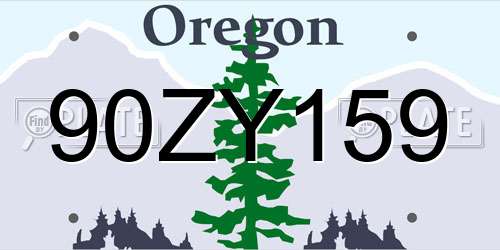 90ZY159 Oregon License Plate