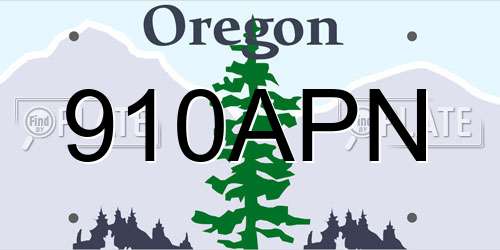 910APN Oregon License Plate