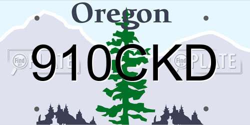 910CKD Oregon License Plate