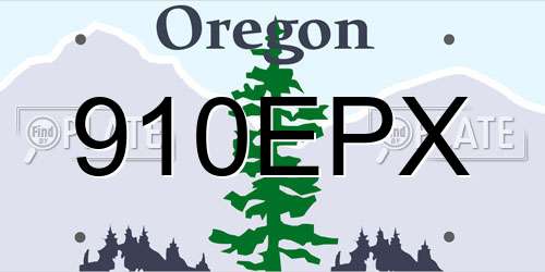 910EPX Oregon License Plate