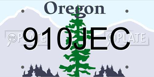 910JEC Oregon License Plate