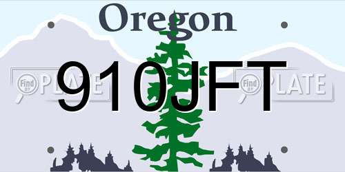 910JFT Oregon License Plate