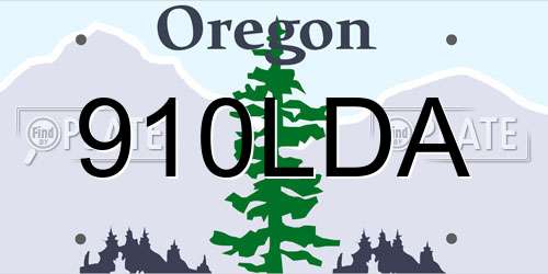 910LDA Oregon License Plate