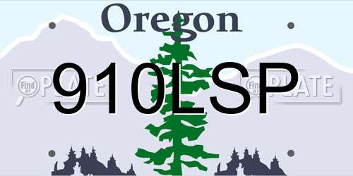 910LSP Oregon License Plate