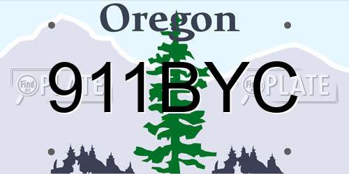 911BYC Oregon License Plate
